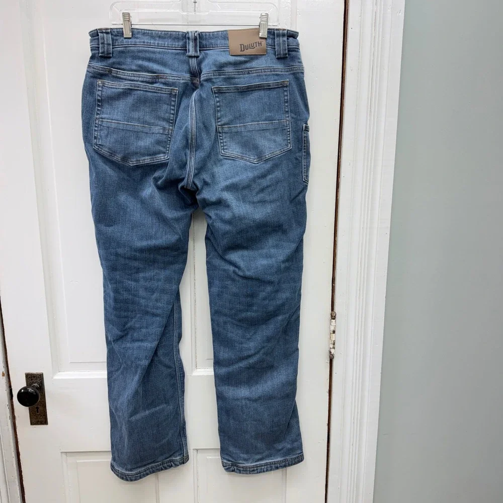 Duluth Trading‎ Ballroom Double Flex Flannel Lined Insulated Jeans Men's 34 x 32